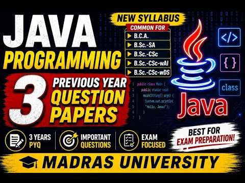 Java Programming | 3 PYQs | Madras University