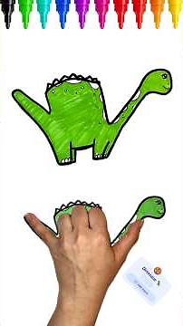 Turn Your Hand Into a Dinosaur! 🦖✨ #shorts #hayart #howtodraw
