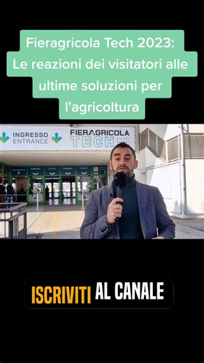 Fiera Agricola Tech 2023 qui a Verona la tecnologia incontra l'agricoltura, l'evento dedicato all'innovazione nel mondo agricolo nascono così tre aree tematiche interconnesse tra loro: 1. Robotica e digitale 2. Energie rinnovabili in agricoltura 3. Acqua: soluzioni e tecnologie per la gestione e il risparmio In questo video ci sono le reazioni dei visitatori alla Fieragricola Tech 2023, una fiera che ha riunito alcuni dei principali esperti del settore agricolo e tecnologico. La manifestazione h