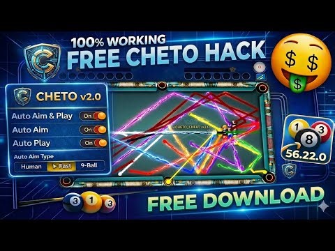 🔥No Ban 100% Free Cheto Hack 8 Ball Pool 56.22.0 All features UnLock Trick || Free For All 2026