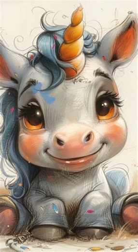 A cute little baby unicorn from a magical fairytale world 🦄✨.
