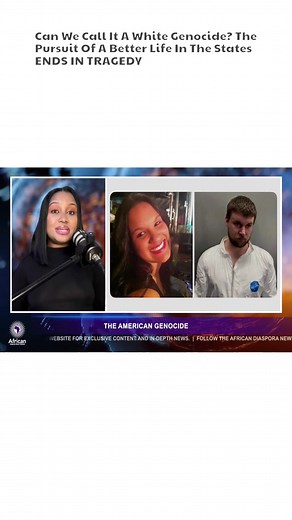 Reneilwe Morema reports on A South African Boer Woman murdered by her White American boyfriend in a domestic violence incident. 32-YEAR-OLD white South African woman from Cape Town was murdered by her U.S Military veteran husband, who claims it was a reaction from PTSD. Do we need to label this as a white Genocide, or this only applies to white farmers? | African Diaspora News Channel | Facebook