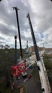 @simscrane had a very productive week supporting B&I Contractors, Inc. Due to site constraints, Sims erected their AC700 with 116’ of main boom and 255’ of luffing jib (in the air) to set 17,000lb mechanical equipment at 296’ radius! | Sims Crane & Equipment Co.