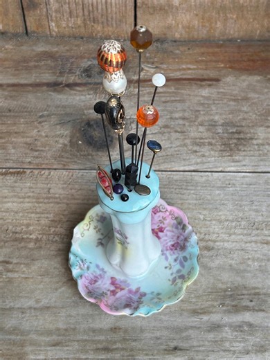 17 Antique Hat Pins With RS Prussia Porcelain Holder READ - Etsy