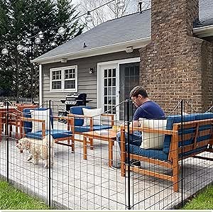 39in H (5 Fence Panels) No Dig Easy Install Zippity Black Metal Fence, Decorative Fence Ideal for Garden Fencing For Dogs, Temporary Fence or Garden Fence Animal Barrier, WF29006