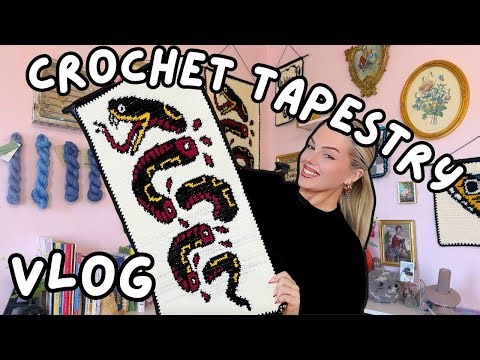 Crochet with me VLOG - Gifting a tapestry + my tips and tricks! *chatty*