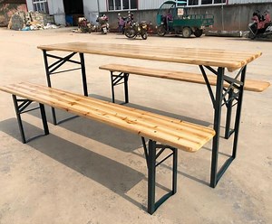 [Hot Item] Outdoor Beer Bar Table Stool Customization Long Strip Table and Chair Solid Wood Coffee Foldable Beer Table