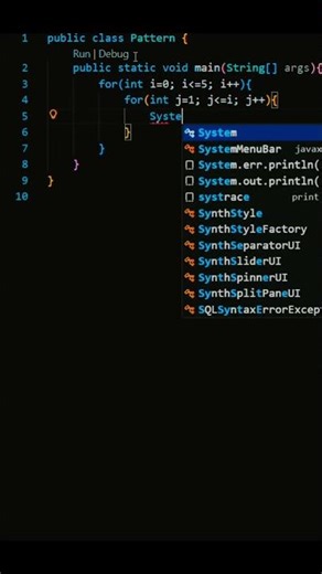 Print Star Pattern Using Java 🔥 | Nested Loop Example. #shorts #java #coding #viralshorts