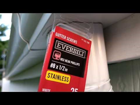 Screws to fix gutters and install downspouts