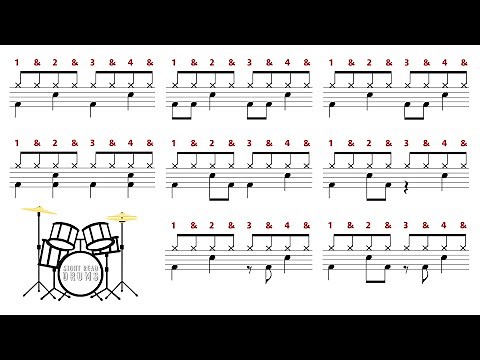 Common bass drum patterns with counting 🥁🎵