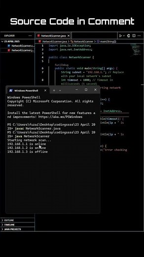 🔥 Scan Your Network in Seconds! Java Ethical Hacking Tool Revealed! #NetworkScanner #CyberSecurity