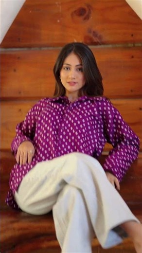 Purple Printed Shirt Look 💜 | Casual & Trendy Outfit Inspiration ✨ #outfit #fashion #reels #shorts