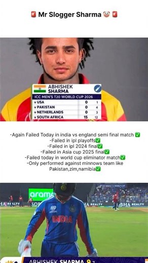 Critical Analysis of Abhishek Sharma’s Performance in Major Cricket Tournaments and Knockout Matches