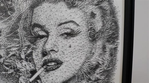Marilyn Monroe: Iconic Art with 12,500 Nails & 1000 Metres of String!