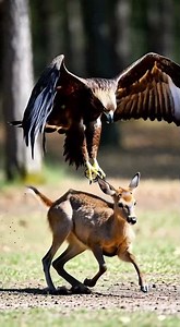 Eagle Attacks Deer #animalfight #wildlifeentertainment #animals #aishorts #eagle #deer