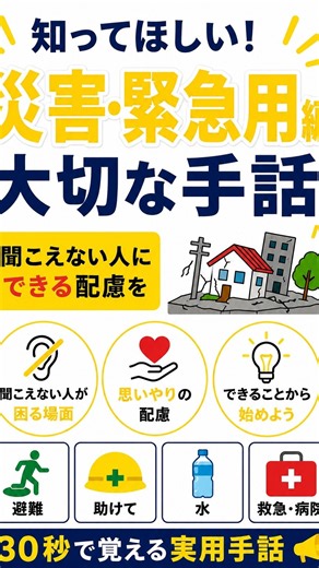 ⚠️ 災害時に役立つ手話#手話#手話講座#shorts