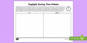Daylight Saving Time Debate Worksheet