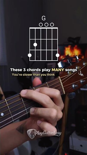 With these chords, you can already play songs.Save this progression 🎶 #learnguitar #guitarbeginner