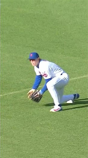 Brett Baty with a sliding catch! 🙌 #mlb #baseball #nymets #mets