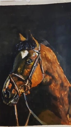 Realistic Horse Painting 🐎 From Blank Canvas to Life