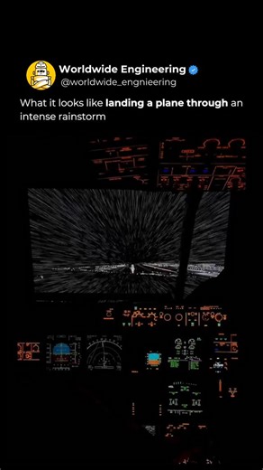 WORLDWIDE ENGINEERING 🌍 on Instagram: "Flying doesn’t get much more intense than this. In the video a plane descends through a violent rainstorm in near total darkness. Heavy rain smashes against the windshield, visibility drops to almost zero, and the runway lights only appear at the very last moment. Every movement relies on instruments, training, and absolute precision from the pilots. Moments like this show why aviation is built on discipline and engineering perfection. When nature is at it