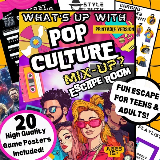 Pop Culture Escape Room Kit | Printable Family Game Night (PDF) - Etsy Australia