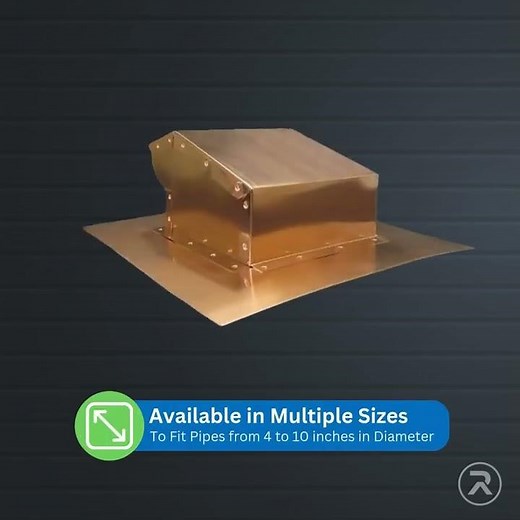 RDP Copper Rooftop Exhaust Vent Cap with Damper and Bottom Extension #homeimprovement #roofingdiy