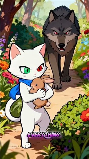 Chased by a Predator, She Still Saved the Baby 🐾. #predatorvsprey #cat #wolf