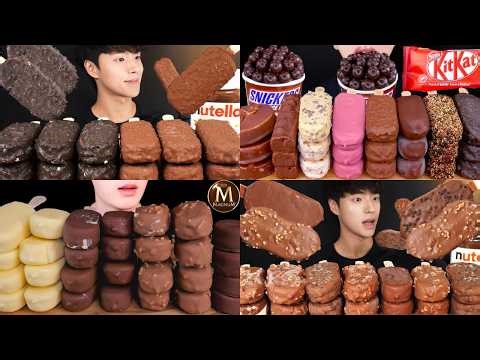 CRUNCHY CHOCOLATE ICE CREAM MUKBANG🍫 | Best Satisfying Eating Sounds ASMR Compilation 🎧🤤