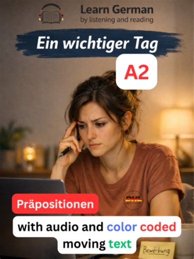 Deutsch A2 | Ein wichtiger Tag #deutsch #deutschlernen🇩🇪 #deutscha1a2 #deutschland #grammatik #präpositionen