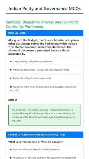 Budgetary Process and Financial Control by Parliament