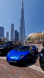 Blue Lambo Meets City Skyline