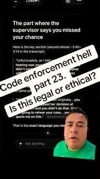 Orange County Code enforcement refuses New evidence or admissions. Is it legal or ethical?