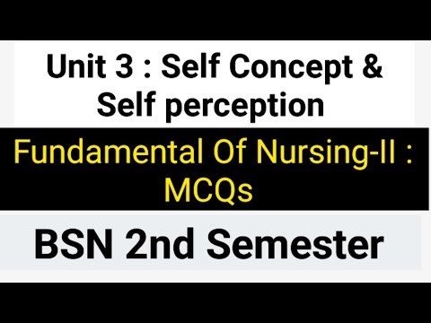 UNIT 3 – Self Concept & Self Perception | BSN 2nd Semester | FON-II | MCQs Lecture with Explanation