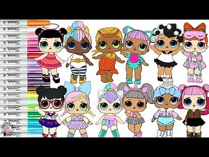 LOL Surprise Dolls Coloring Book Page Color Swap Compilation Unicorn Kitty Queen Sugar Spice