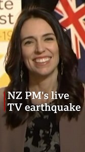 How's this for an interview interruption? "We're just having a bit of an earthquake here," New Zealand's Prime Minister Jacinda Ardern told the TV presenter. bbc.in/2yA84my | BBC News