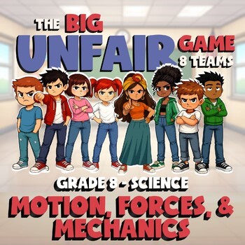 Motion, Forces, & Mechanics BIG UNFAIR GAME - No Prep Grade 8 Science Review