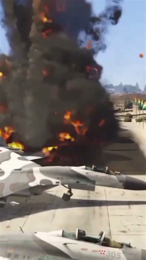 "GTA 5 Massive Airbase Explosion! Fighter Jets Destroyed in Surprise Attack"
