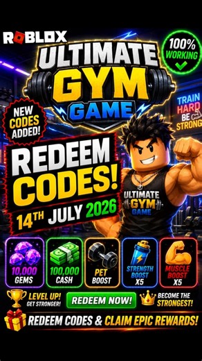 Roblox Ultimate Gym Game Codes | Ultimate Gym Game Redeem Codes