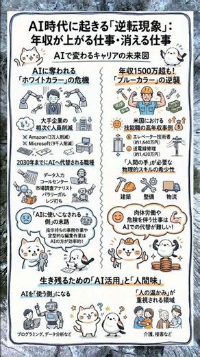 ホワイトカラーは危険？AI時代に年収が上がる仕事・消える仕事