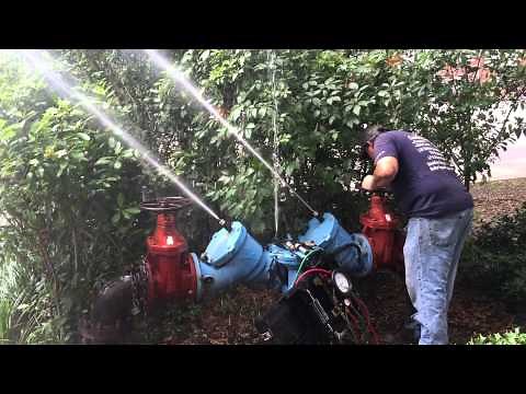 How to test a large reduce pressure backflow preventer by ASAP plumbing. 904-346-1266
