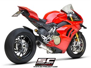 Buy DUCATI PANIGALE V4 - V4 S (2021-2023) S1 Muffler, Titanium, with Carbon fiber end cap, with de-cat link