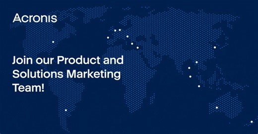 We’re hiring Product and Solutions #Marketing Specialists and Managers focused on: 🔹 Automation 🔹 Data Loss Prevention 🔹 Backup and Disaster Recovery 🔹 Endpoint Management Discover how you can grow your #career with Acronis. Positions available worldwide: www.acronis.com/careers | Acronis