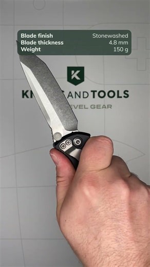 Microtech Socom Elite 161 10, Stonewashed M390 Tanto, Black Aluminum pocket knife