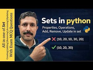 Python Set Data Type Explained | Python Set Tutorial | Properties, operations, Add, Remove, Update