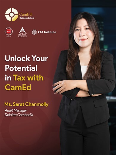 “Diploma in Cambodian Tax at CamEd Business School is more than a qualification; it is the foundation of your professional future, shaping you into a future leader in accounting and finance, ” says Ms. Sarat Chanmolly, a Cambodian Tax Diploma Holder and ACCA Student, currently working as an Audit Manager at Deloitte Cambodia. Apply now: https://apply.cam-ed.com/tax-register . #camedbusinessschool #accounting #finance #audit #business #camed