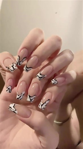 Zebra French Nail Manicure Tutorial