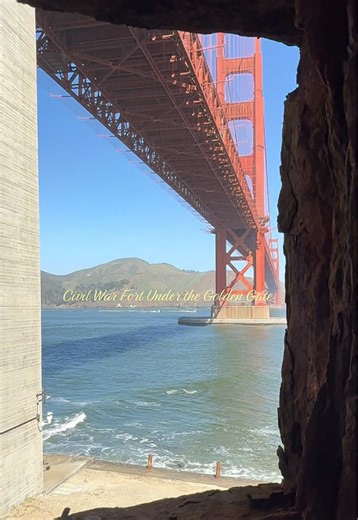🌉Standing inside Fort Point National Historic Site, a Civil War–era fort built in 1861 to defend San Francisco Bay. When the Golden Gate Bridge was built in the 1930s, engineers redesigned it so the fort could remain standing beneath it. Now it’s one of the most unique views of the Golden Gate Bridge. A must-see if you're ever in San Francisco. Worth visiting this hidden gem. Free admission and open to the public. Donations are accepted. 📍 Fort Point National Historic Site #sanfrancisco #golde