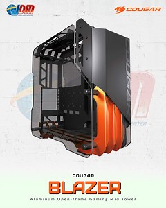 Cougar Blazer Aluminum Open-Frame Gaming Mid Tower Case with Full Tempered Glass Panels Cash Pickup price: Php 11,750 Prices subject to change without prior notice. | JDM Techno Computer Center