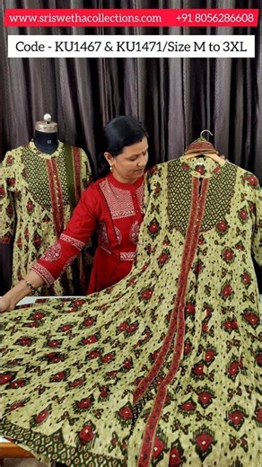 Pure Cotton Frock&Dupatta with Ajrak print/Size 38 to 46/M to 3XL/Rs.1550/- #kurticollection
